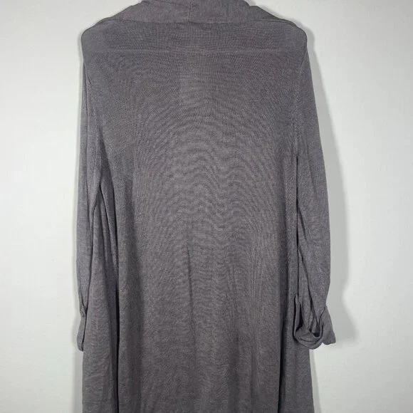 NWT! Joan Vass Women's Brown Lightweight Cardigan Sweater Viscose Large! - Picture 4 of 6